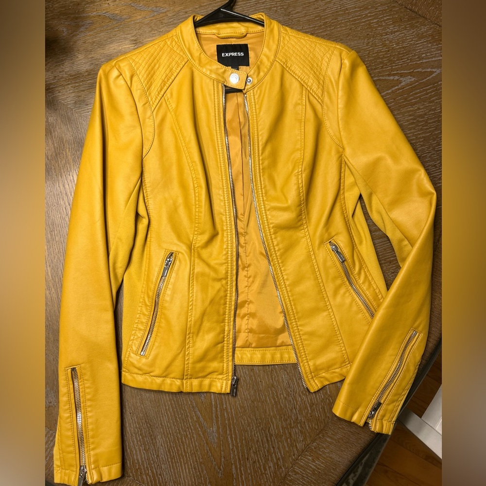 Express Women's Mustard Leather Jacket